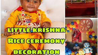Little krishna Rice ceremony decoration 🦚🦚