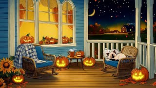 a beautiful night 1940s and you're listening to vintage music on a cottage porch | vintage halloween