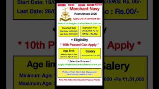 Indian Nawy recrtitment 2025 | Full Notification Details on Reel | #navy #indiannavy #jobs #vacancy