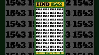 🧠 1542 Is Lost — Can You Rescue It?#shorts #spotthenumber #gridskill #digitfocus