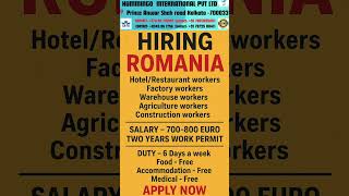 New jobs in Romania | Europe jobs | new jobs in Europe | #internationaljobs #migrationjobs #shorts