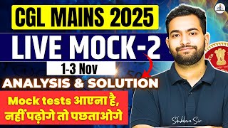 SSC CGL 2025 Tier-2 RBE Live mock 2 | Safe score and Maths best questions  solutions| Shubham Sir