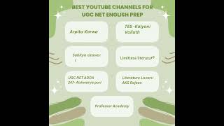 Best Youtube channels for UGC NET English literature ✅#ugcnetexam #ugcnetpaper2 #ugcnetenglish