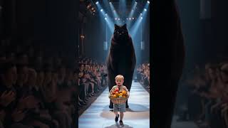 Toddler & Catwalk #ai #shorts #runwaymoments  #toddler  #walk  #giantcat