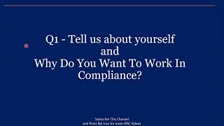 Compliance - Questions and Answers for Compliance Officer or Manager Job - Part 2