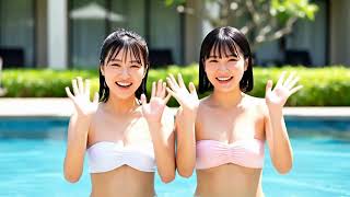 【AIグラビア】ビキニ姿の美しい日本人女性2人③