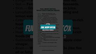Full Body Detox - Want to Detox the right way- What Every Organ Needs #healthy #healthtips #healing