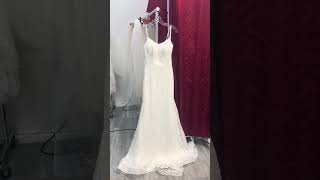On vs Off the hanger of this stunning lace wedding dress 💌