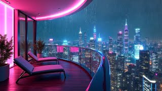 Night Balcony Lofi 🌙 Chill Beats For Deep Relaxation, Calm Nervous ☔ Lofi Rain Playlist