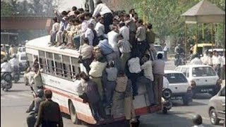 Over loaded bus driver suddenly push the brake. Then what happened you see | Tricky Trucks