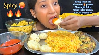 BIGBITE | EATING 🔥STREET SIDE CHOWMEIN PANEER MOMOS FRIED RICE PALAK ONION PAKODA | EATING SHOW