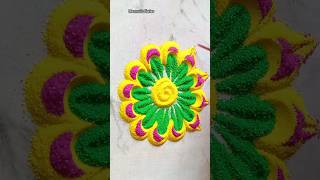 Easy flower rangoli designs #rangoli #shorts
