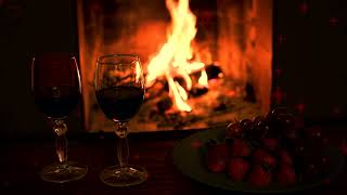 Romantic Music for Love Night❤️Crackling Fireplace & Love Making Music 3 Hours, Wine and Chill Music