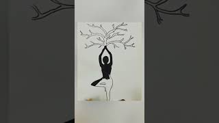 Yoga Day Drawing #shorts #yogaday #internationalyogaday #drawing #poster #yoga