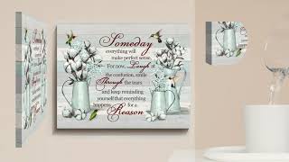 Stunning Gift Store Farmhouse Wall Art Cotton Flowers