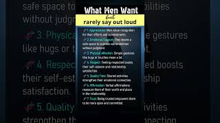 What Men Want But Rarely Say Out Loud #understandingmen
