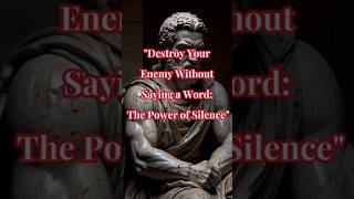 "Destroy Your Enemy Without Saying a Word: The Power of Silence" #stoicism #stoic #stoicphilosophy