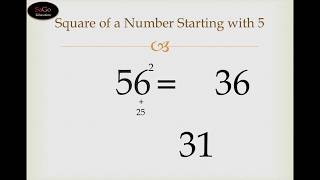 Square of a number starting with 5 | Vedic Maths Tricks For Fast Calculations