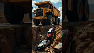 BUGATTI AND TRUCK Fell in a pothole #automobile #bugatti #action
