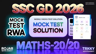 SSC GD 29June MOCK TEST MATH SOLUTION 📝 20/20#rwamocktest#sscgd 