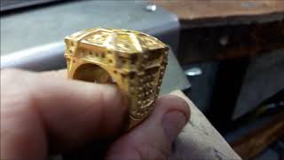 18kt Yellow Gold 9 carats plus diamonds mens Custom Band from Wax to Cast