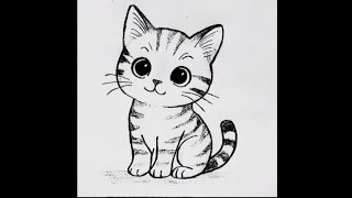 How to Draw Easy Cute Cat Picture Ste by Step, Drawing Hobby Pencil Drawing Easy Drawing ldeas