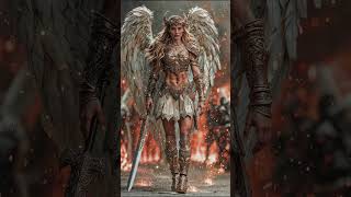 Valkyrie of the Golden Oath – Fantasy Angel Warrior Digital Wall Art #ambientfantasy #aiart