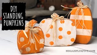 DIY RUSTIC WOOD PUMPKINS FOR FALL | HOW TO PAINT POLK A DOTS AND STRIPES ON WOODEN PUMPKINS