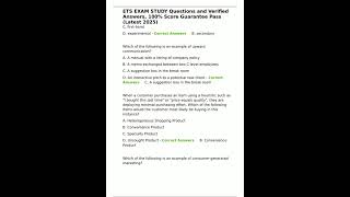 ETS EXAM STUDY Questions and Verified Answers 100% Score Guarantee Pass Latest 2025 pdf