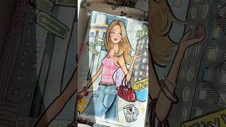 Color with me 💕 My ”Scandi fashion” coloring book 🏙️ #scandifashion #color #coloringbook #newyork
