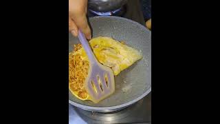 spicy🍜 sausage chessy egg noodles🍜#shortvideorecipe
