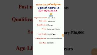 Jobs in Indian Bank in 2024 | Degree is enough #indianbank #bankjobs2024 #jobsintelugu