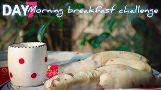 ▶7day morning breakfast challenge : sweet potato, black tea। day7complete☺