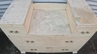 I restored this 1950s MCM dresser so many issues