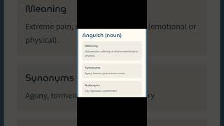 She was in deep anguish after hearing the news of her brother’s accident. #vocabulary #vocabs #ssc