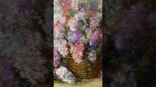 Basket of Summer Lilacs | 40x30 inches oil on canvas