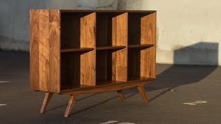 Mitered Dovetail Record Cabinet & Angled Mortise and Tenon Legs / Mid-Century Modern Woodworking