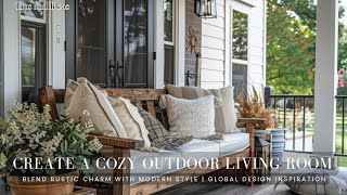 Create a Cozy Outdoor Living Room: Blend Rustic Charm with Modern Style | Global Design Inspiration