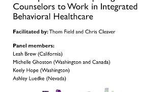 Preparing Counselors to Work in Integrated Behavioral Healthcare