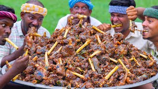 マトンナリペッパーフライ | 村で作るマトン骨髄レシピ | ホットスパイシーマトンレシピ