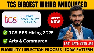 TCS Free Hiring Announced | BPS, Smart Hiring, NQT ? | TCS Free Off Campus Drive for 2025 Batch