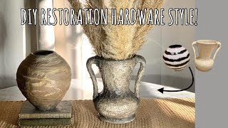 DIY AGED STONE VESSEL / VASE || RESTORATION HARDWARE DUPES ||THRIFT FLIP
