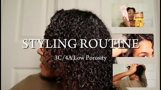 MY FULL HAIR STYLING ROUTINE | 3c/4a low porosity hair