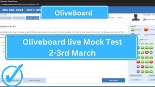 Attempting OliveBoard Live Mock Test | CGL Prelims | 2-3rd March |Easy question|