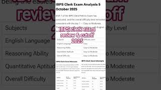 IBPS Clerk Pre Exam Cut Off 2025 | Category Wise Cut Off & Review#ibpsclerk2025 #youtubeshorts