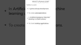 Where is python used ?#python #computerscience
