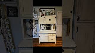 Re-Fabed Hoosier Cabinet #vintage #farmhouseinspired #diy #rusticdecor #homedecor