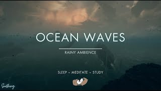 Ocean Waves With Rain | No Ads | Calming Rain Sounds For Sleeping