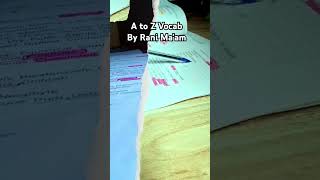 A to Z Vocab by Rani Ma'am 📚#morning#vocabulary#sscmts #motivation#ssc#sscaspirant#aspirantlife#exam