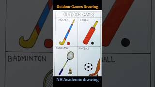 How to draw outdoor games step by step with colour